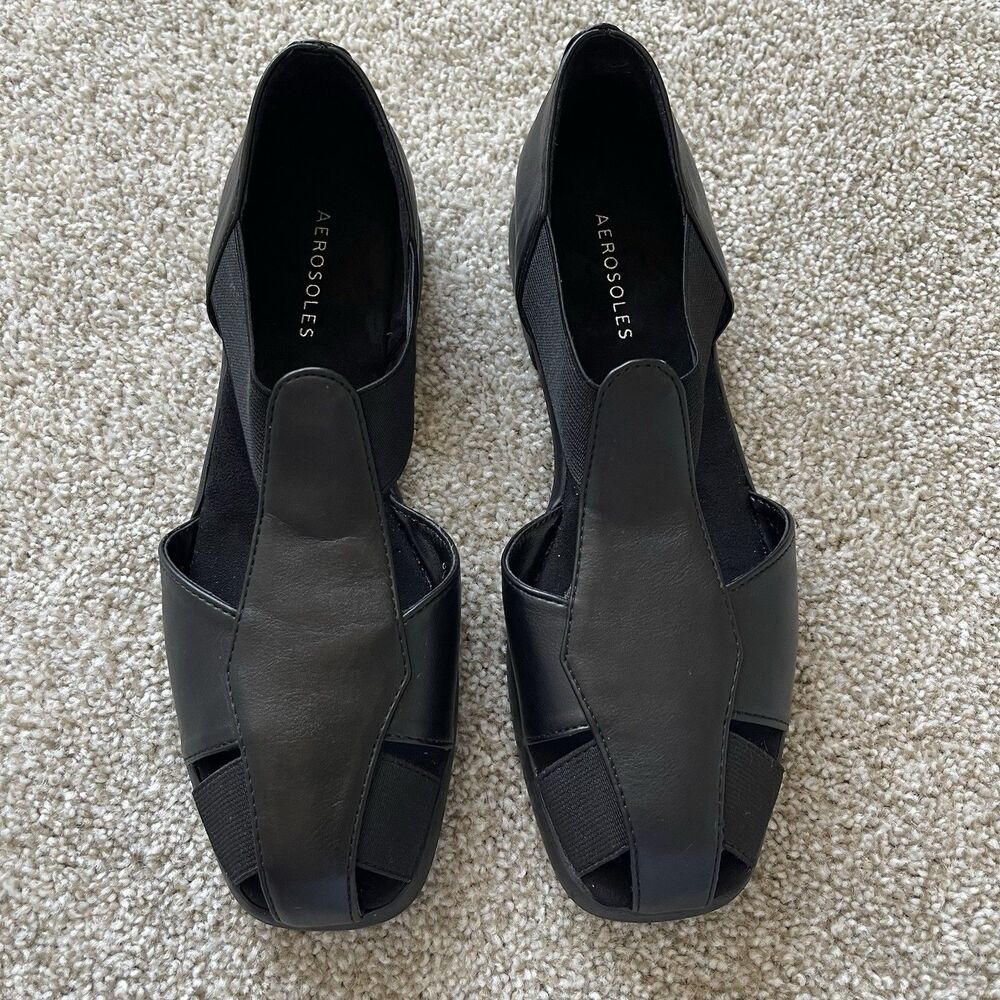 Aerosoles Women's Fisherman Comfort Sandal Black Size 9‎ M